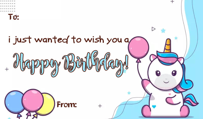 GIFT TAG | BIRTHDAY | Unicorn Template | PosterMyWall
